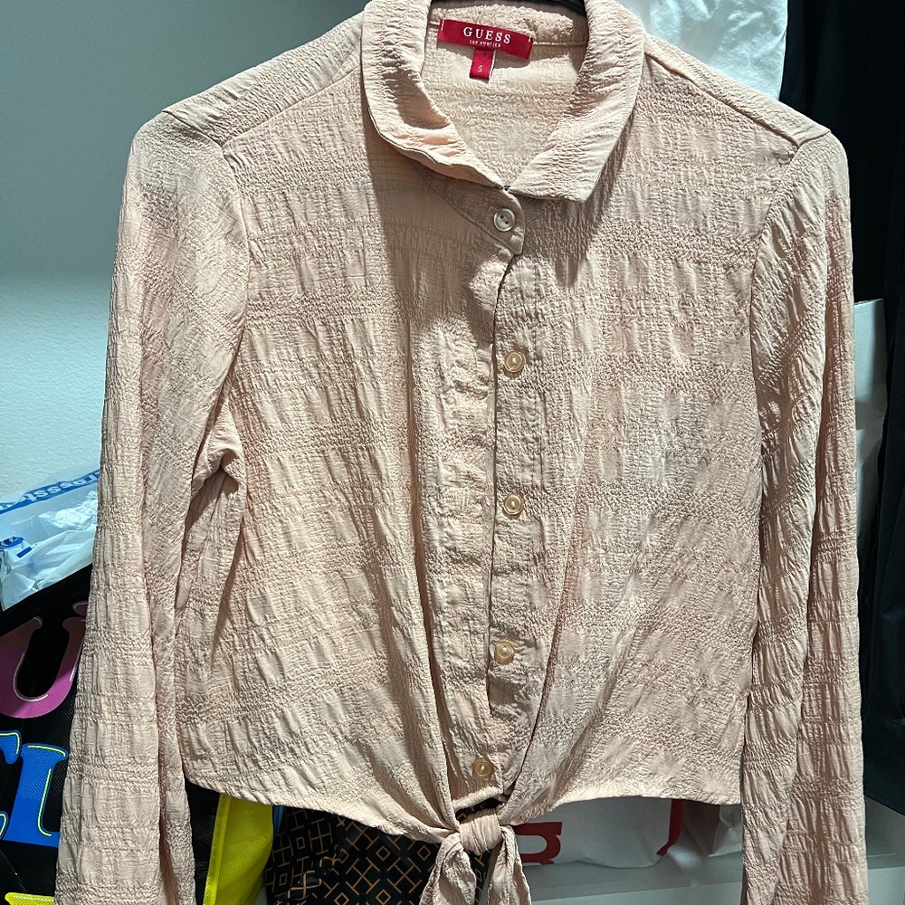 Guess blouse cropped sz small